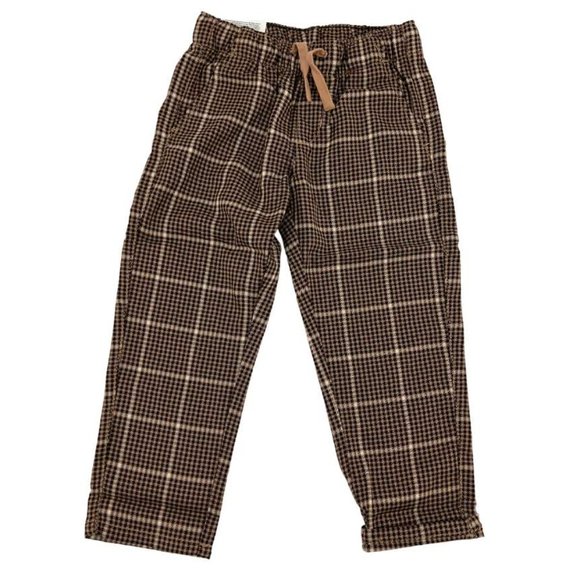 H&M | Kid's Relaxed Pull On Pants | Plaid | Brown | Size 4T - Picture 1 of 3